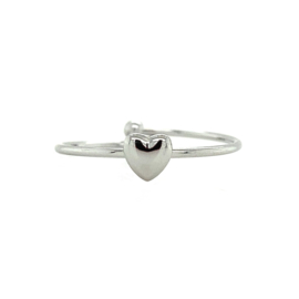 Closed heart ring zilver