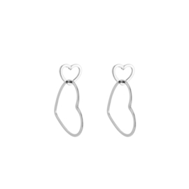 Heart hoops zilver