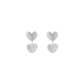 Two heart earrings zilver