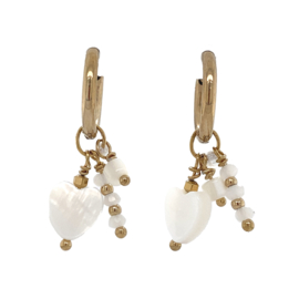 White coloured earrings