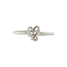 Open heart ring zilver