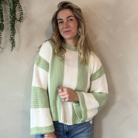 Striped knit groen