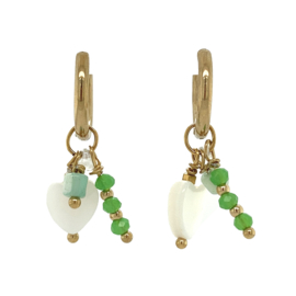 Green coloured earrings