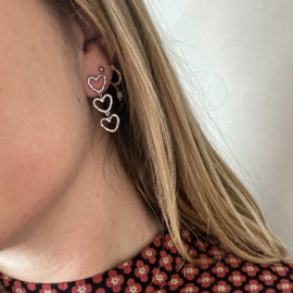 Three heart earrings zilver