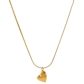 Heart necklace goud