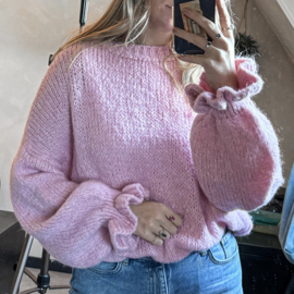 Ruffle knit roze