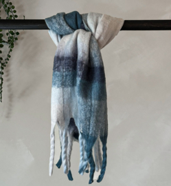 Sjaal blauw/wit
