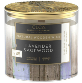 CLCo geurkaars met houten lont - Lavender Sagewood