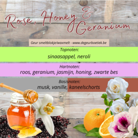 Geur smeltblokje - Rose, Honey & Geranium