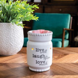 Geurlamp en waxwarmer - Live Laugh Love