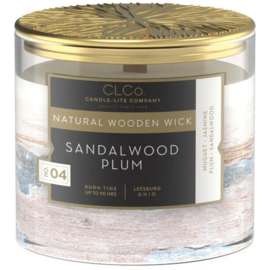 CLCo geurkaars met houten lont - Sandelwood Plum