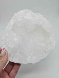 Bergkristal Kwarts Geode uit Marokko (2 helften) 2,05kg Zie Filmpje