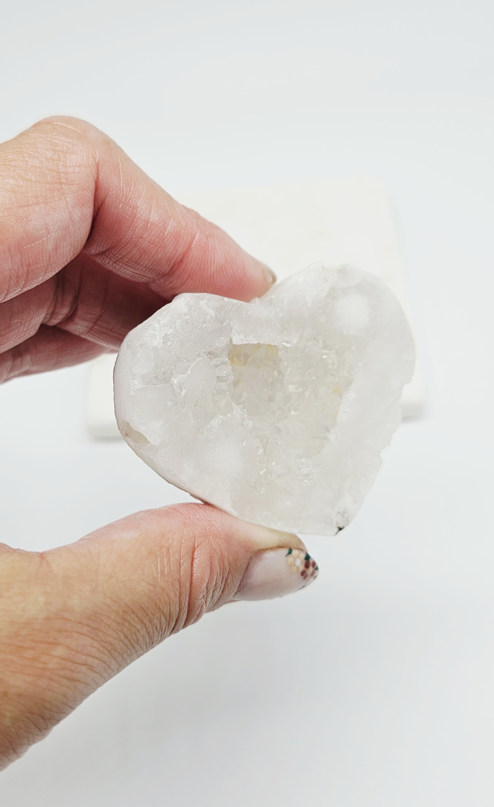 Bergkristal Kwarts Geode Hartje