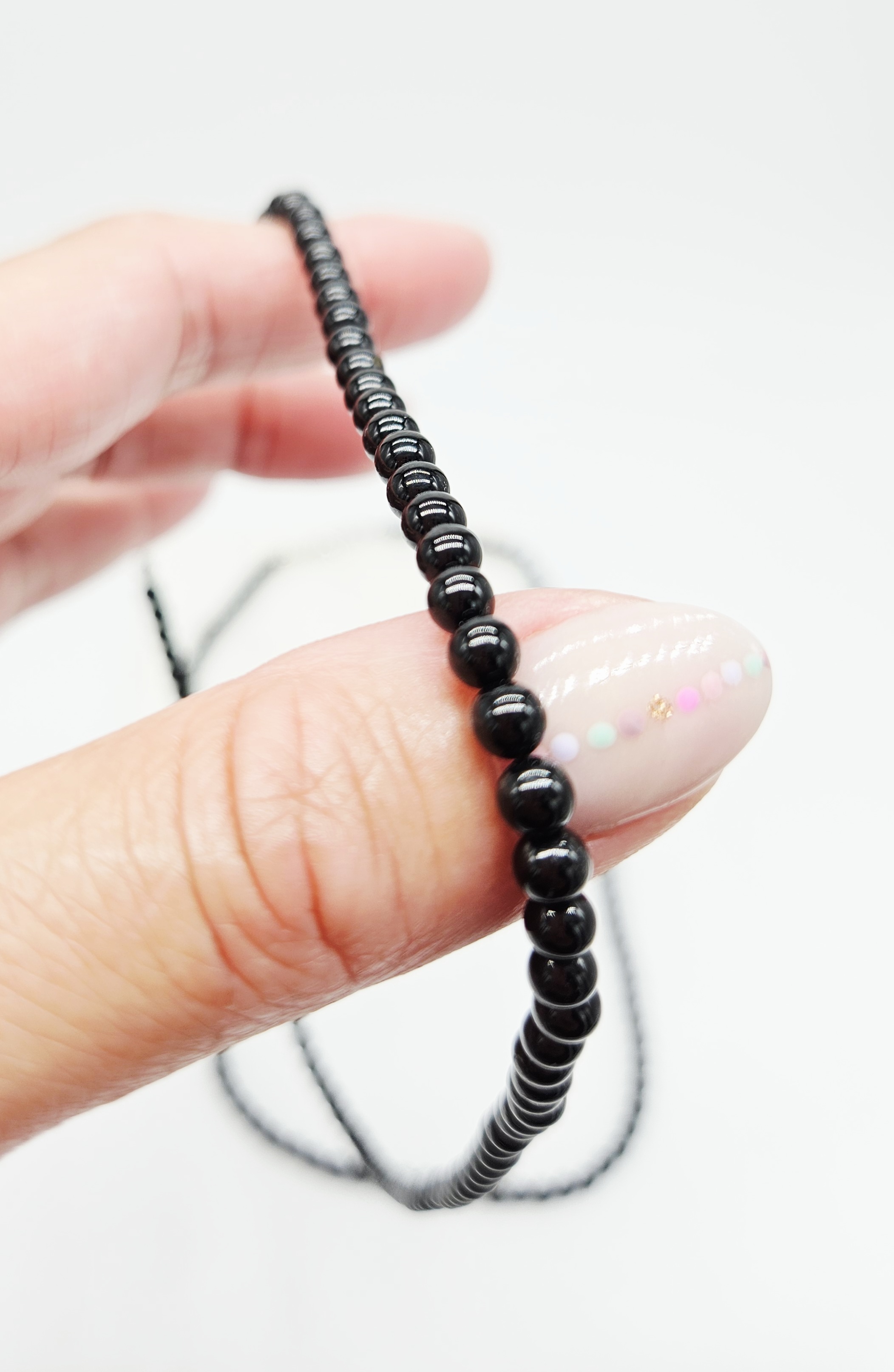 Zwarte toermalijn ketting met slotje
