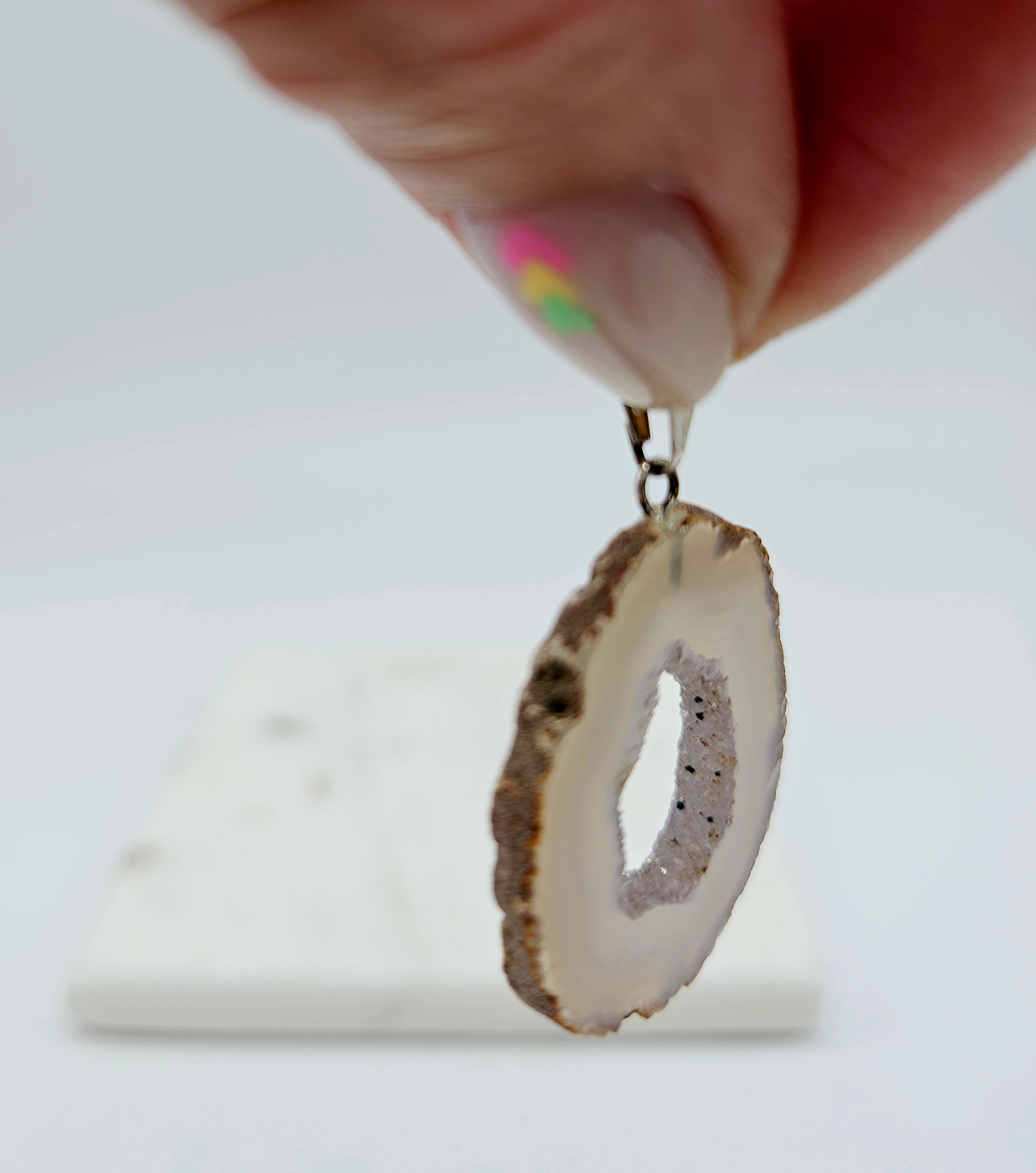 Agaat Geode Hanger met Druzy