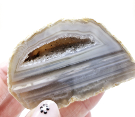 Agaat Geode met "sugar coating"