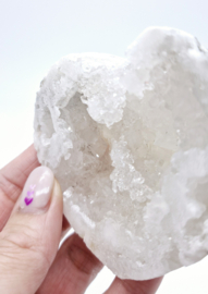 Bergkristal Kwarts Geode Hart (zie filmpje)