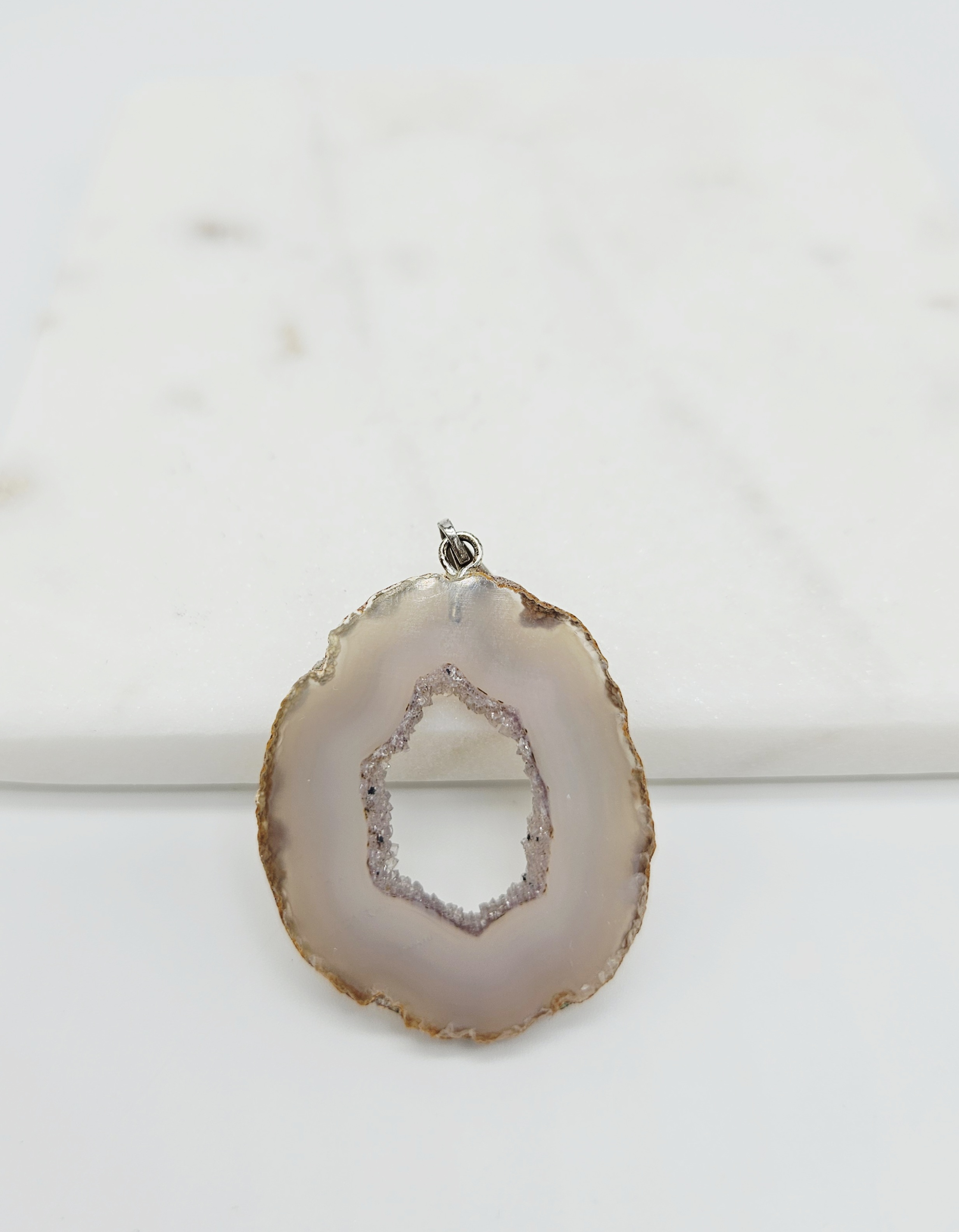 Agaat Geode Hanger met Druzy