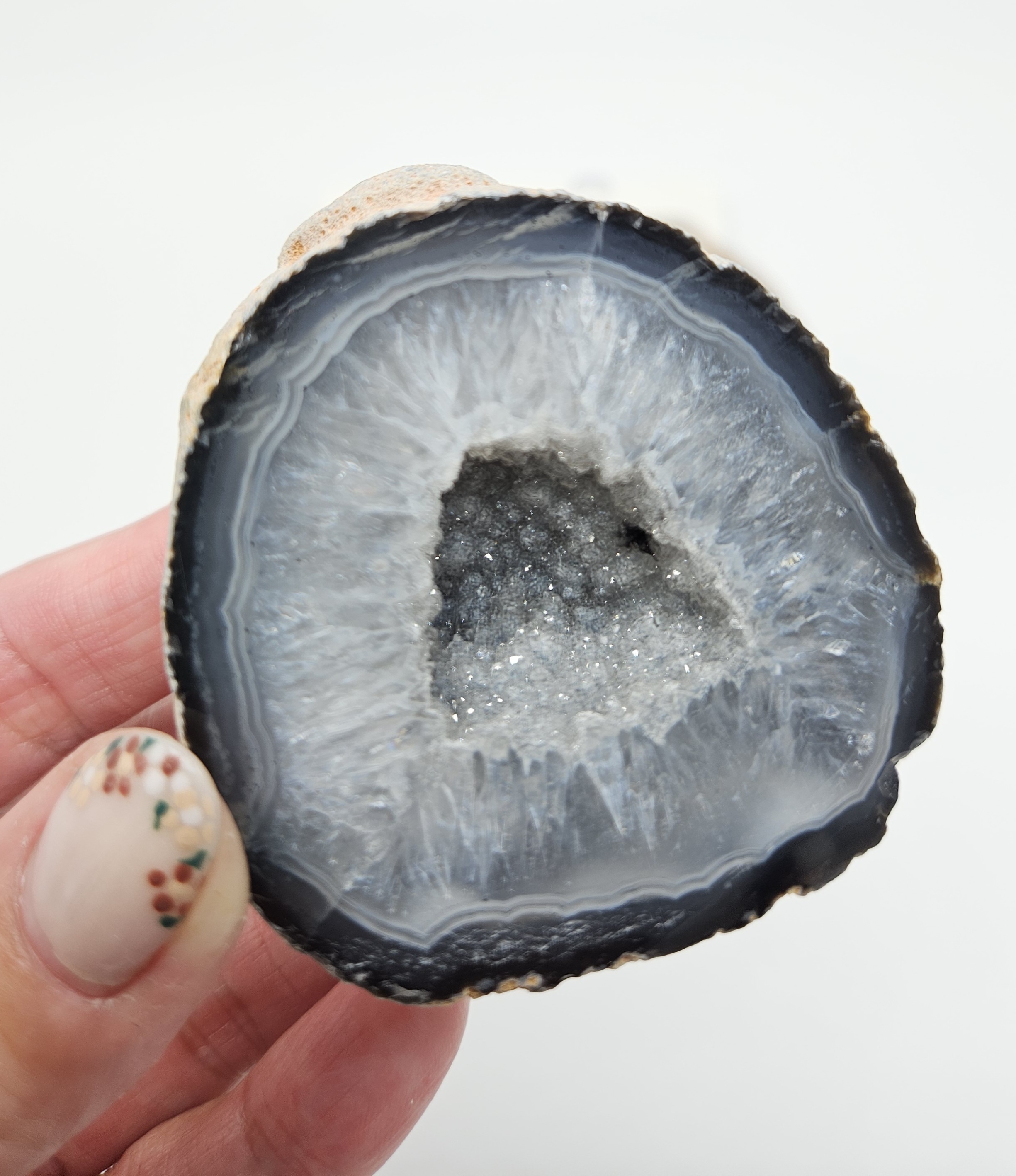 Druzy Agaat Geode (zie filmpje)