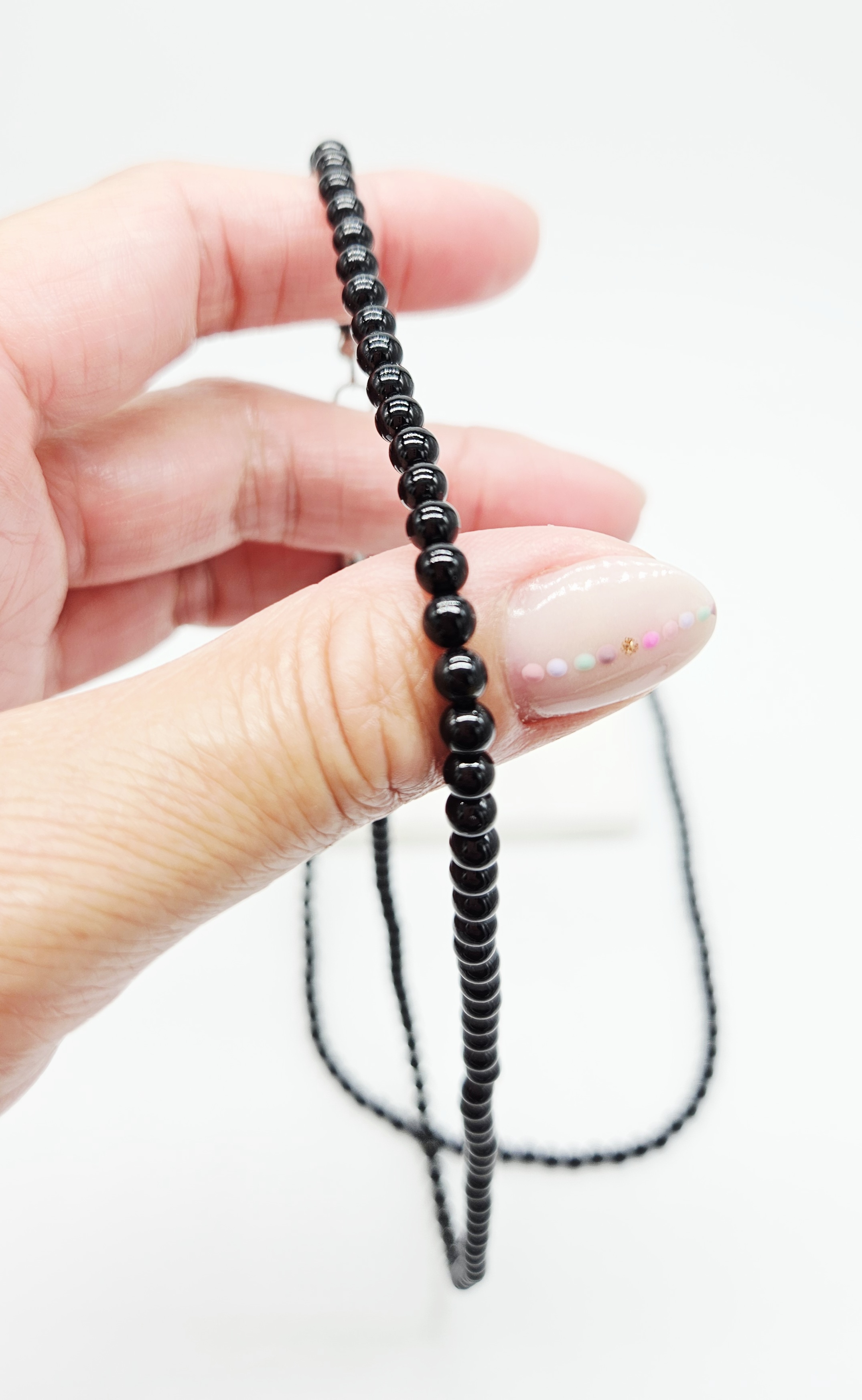Zwarte toermalijn ketting met slotje