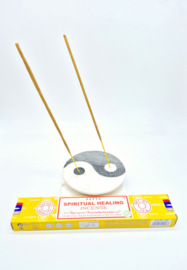 Cadeausetje Yin Yang Wierookhouder met Satya Spiritual Healing Wierookstokjes