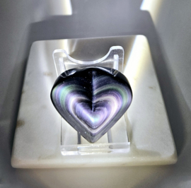 Regenboog Obsidiaan Hart - A Kwaliteit (zie filmpje)