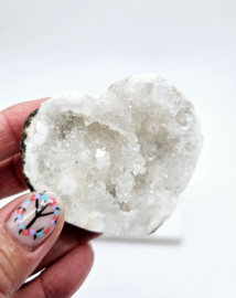 Bergkristal Kwarts Geode Hart