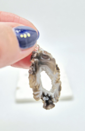 Agaat Geode Hanger (zie filmpje)