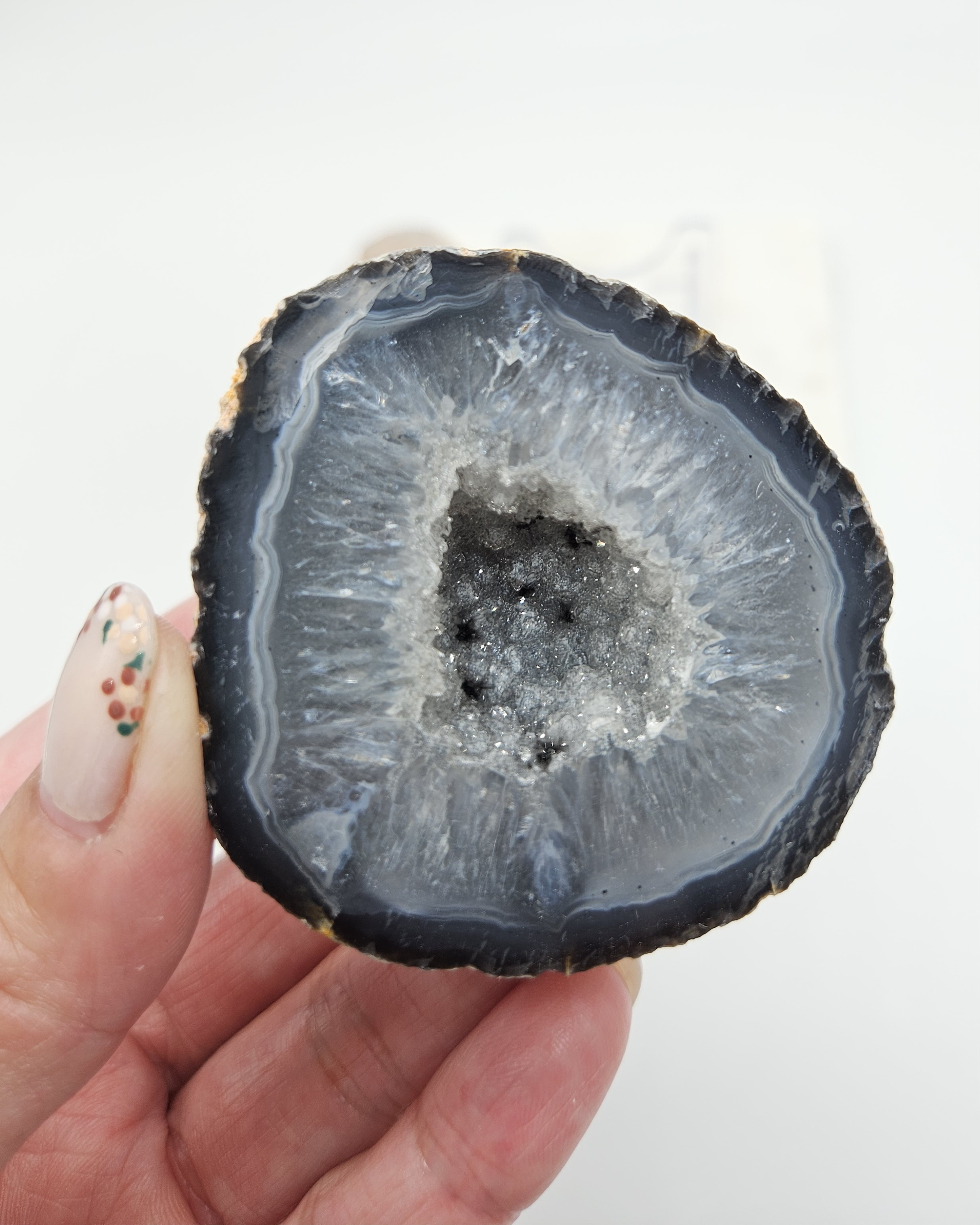Druzy Agaat Geode (zie filmpje)