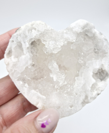 Bergkristal Kwarts Geode Hart (zie filmpje)