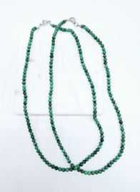 Malachiet ketting met slotje (zie filmpje)