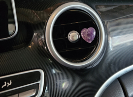 Amethist hart accessoire voor in de auto