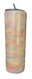 Hand gemaakte dubbelwandige RVS beker (pastel glitter)