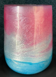 Limonade glas hand bewerkt met epoxy (zomerdag)