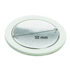 Bialetti Filterplaatje + Siliconen Ring INOX 4 kops