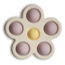 Mushie Press Toy Flower | LILAC/IVORY