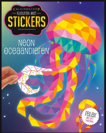 Kleuren met stickers - Neon Oceaandieren