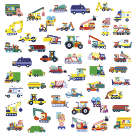 Janod - 50 grote stickers Voertuigen