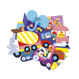 Janod - 50 grote stickers Voertuigen