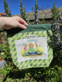 Projectbag naar keuze rits of koord aapje ongeveer 28 cm x 28 cm