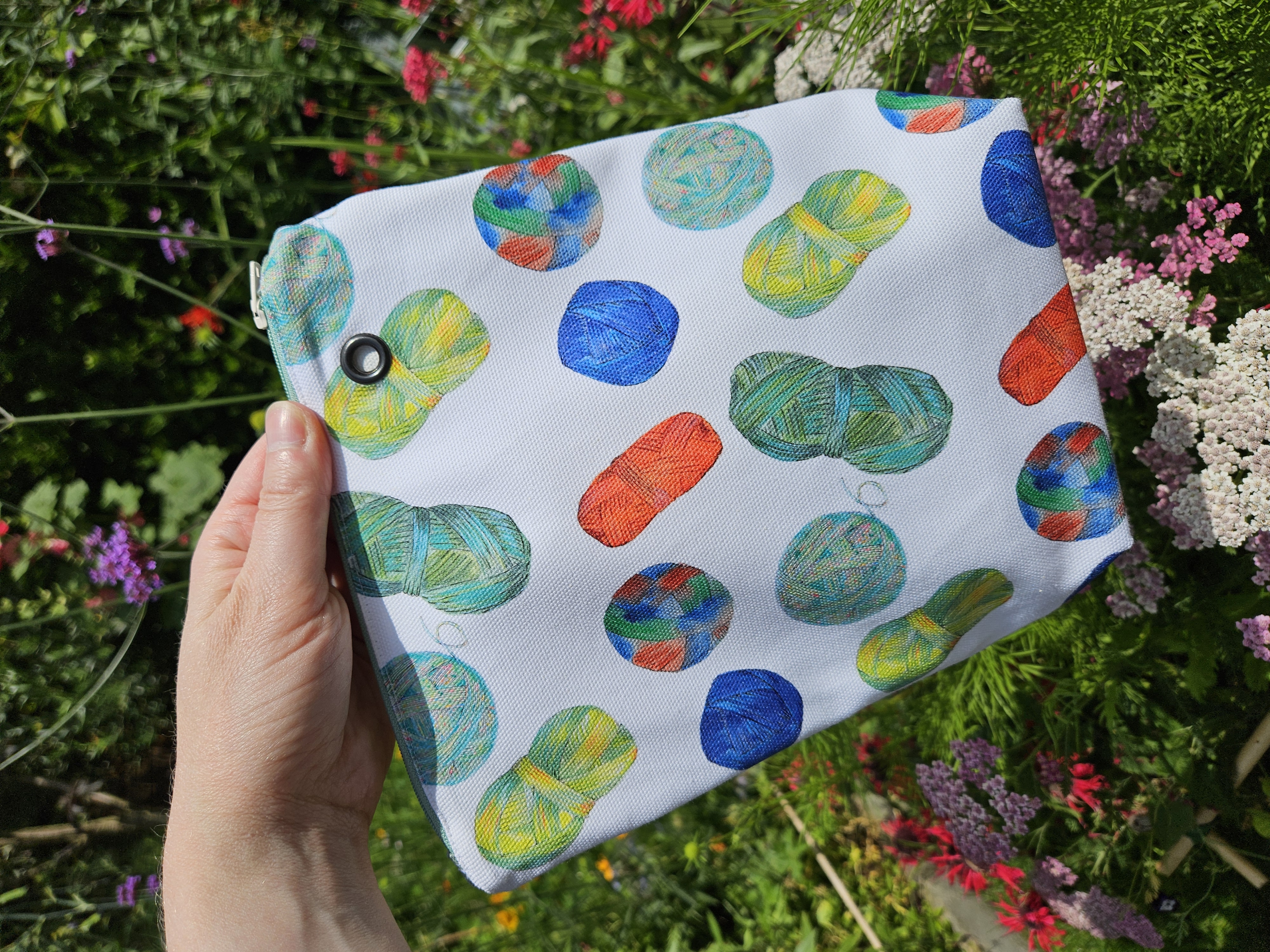 Projectbag/etui rits egeltje ongeveer 22 cm x 28 cm