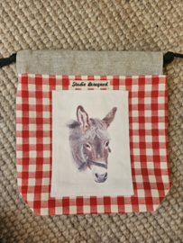 Projectbag ezeltje ongeveer 28 cm x 28 cm