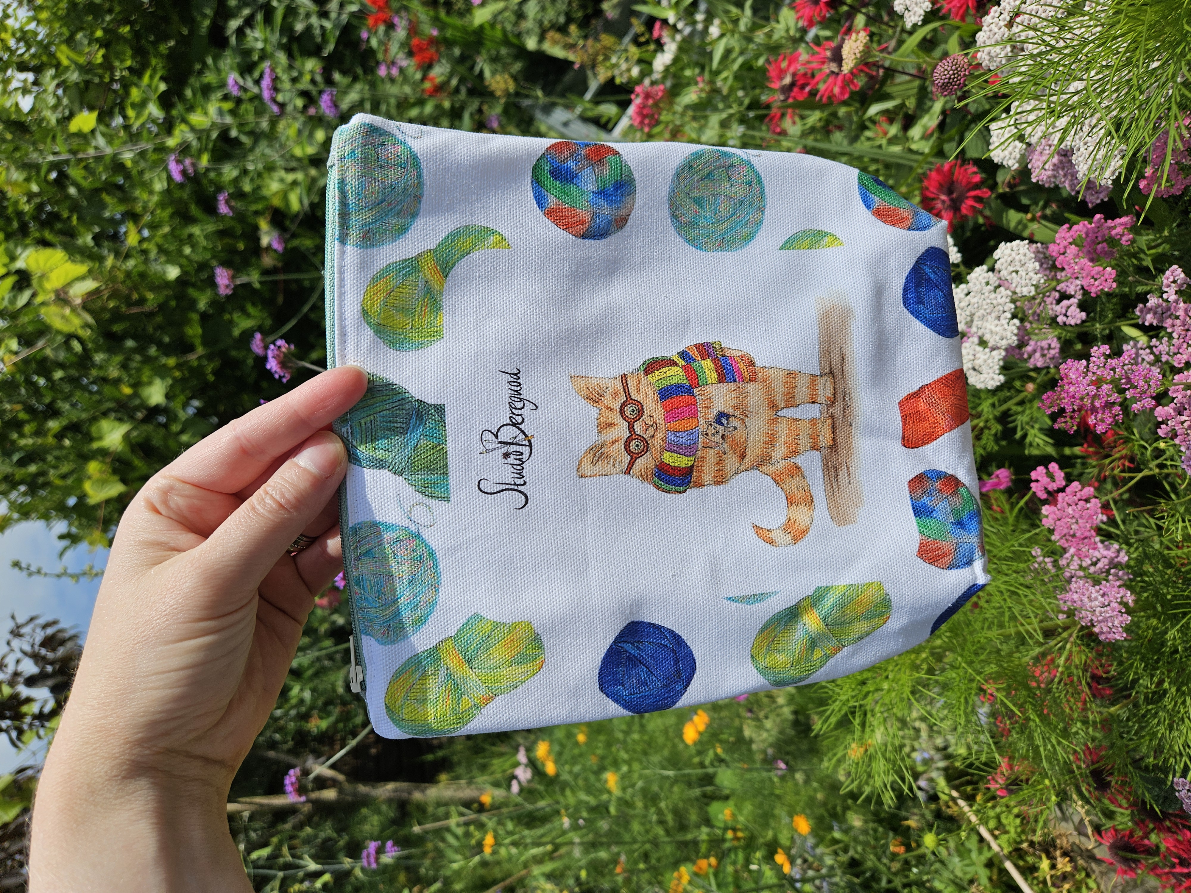 Projectbag/etui rits katje ongeveer 22 cm x 28 cm