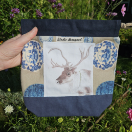 Projectbag koord rendier ongeveer 28 cm x 28 cm