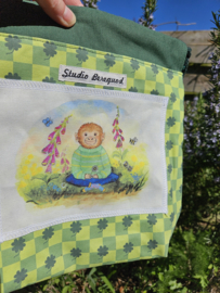 Projectbag naar keuze rits of koord aapje ongeveer 28 cm x 28 cm