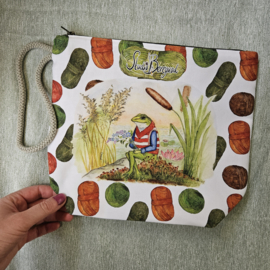 Preorder Project bag met rits Kikker ongeveer 28 cm x 28 cm