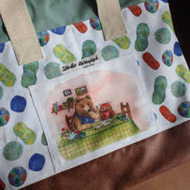 Preorder Projecttas middelgroot bollen wol Beer en Rode panda Studio Bereguod