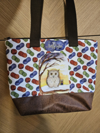 Pre-order: Projecttas middelgroot met ritssluiting Uiltje Afmeting tas: 38 cm breed en 28 cm hoog