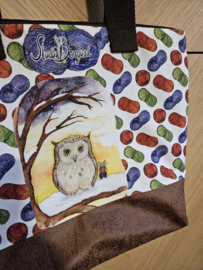 Pre-order: Projecttas middelgroot met ritssluiting Uiltje Afmeting tas: 38 cm breed en 28 cm hoog