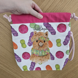 Preorder Project bag met koord Alpaca ongeveer 28 cm x 28 cm